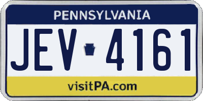 PA license plate JEV4161