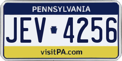 PA license plate JEV4256