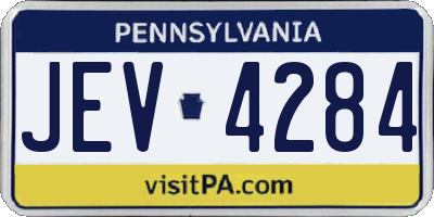 PA license plate JEV4284