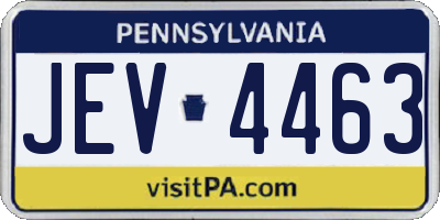 PA license plate JEV4463