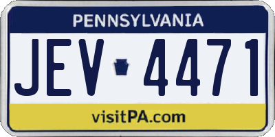 PA license plate JEV4471