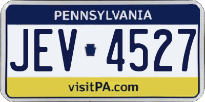 PA license plate JEV4527