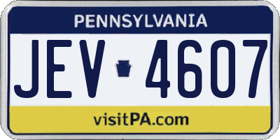 PA license plate JEV4607
