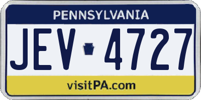 PA license plate JEV4727