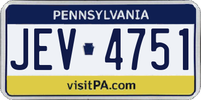 PA license plate JEV4751