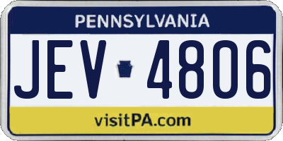 PA license plate JEV4806
