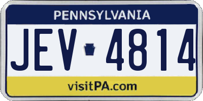 PA license plate JEV4814