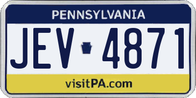 PA license plate JEV4871