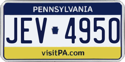 PA license plate JEV4950