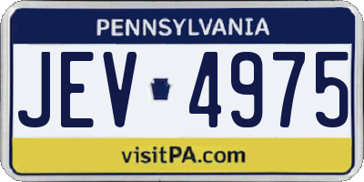 PA license plate JEV4975