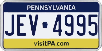 PA license plate JEV4995