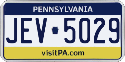 PA license plate JEV5029