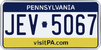 PA license plate JEV5067