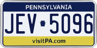 PA license plate JEV5096