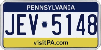 PA license plate JEV5148
