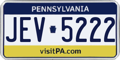 PA license plate JEV5222