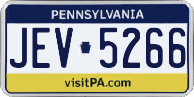 PA license plate JEV5266
