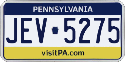 PA license plate JEV5275