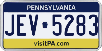PA license plate JEV5283