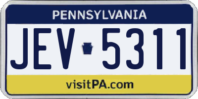 PA license plate JEV5311