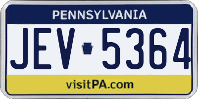 PA license plate JEV5364