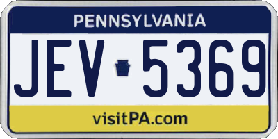 PA license plate JEV5369