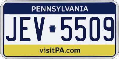 PA license plate JEV5509