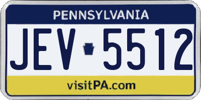 PA license plate JEV5512
