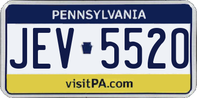 PA license plate JEV5520
