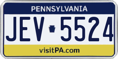 PA license plate JEV5524