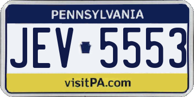 PA license plate JEV5553