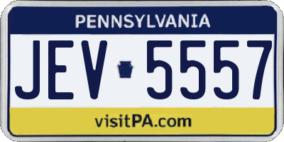 PA license plate JEV5557