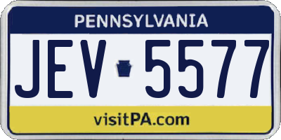 PA license plate JEV5577