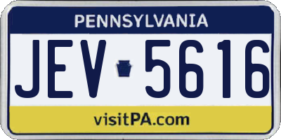 PA license plate JEV5616