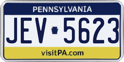 PA license plate JEV5623