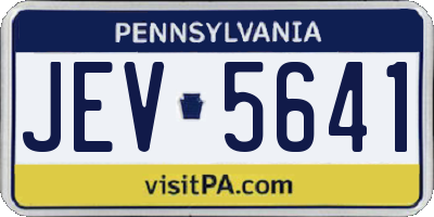 PA license plate JEV5641