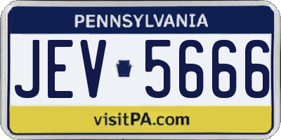 PA license plate JEV5666