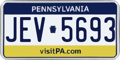 PA license plate JEV5693