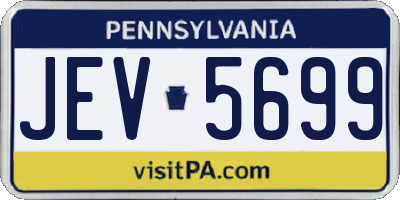 PA license plate JEV5699
