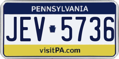 PA license plate JEV5736