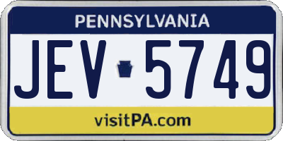 PA license plate JEV5749