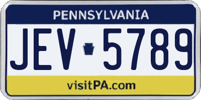 PA license plate JEV5789