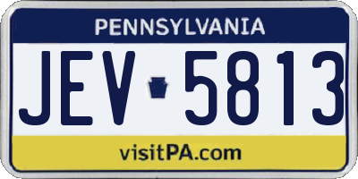 PA license plate JEV5813