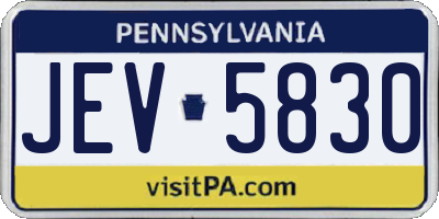 PA license plate JEV5830