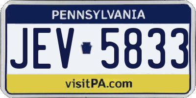 PA license plate JEV5833