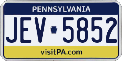 PA license plate JEV5852