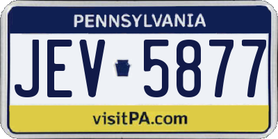 PA license plate JEV5877
