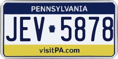 PA license plate JEV5878