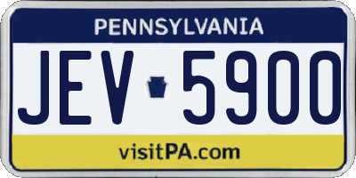 PA license plate JEV5900