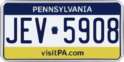 PA license plate JEV5908